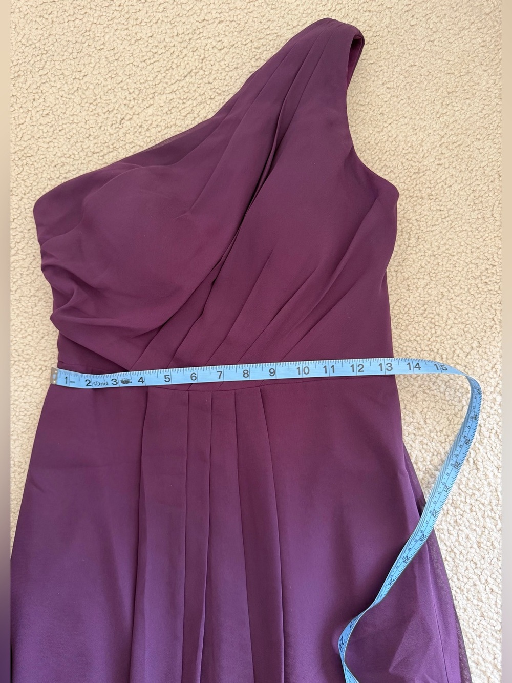 Elegant One-Shoulder Purple Bridesmaid Dress - Picture 5 of 7